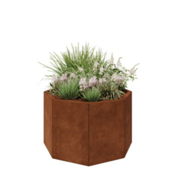 Cortenstaal plantenbak - Achthoek - 96,6 x 96,6 x 60 cm - Zonder bodemplaat
