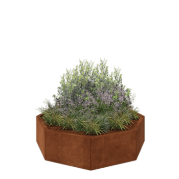Cortenstaal plantenbak - Achthoek - 120,7 x 120,7 x 30 cm - Zonder bodemplaat