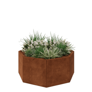 Cortenstaal plantenbak - Achthoek - 120,7 x 120,7 x 50 cm - Zonder bodemplaat
