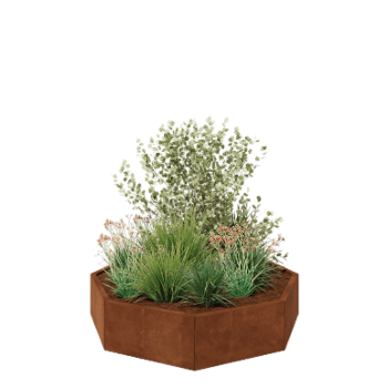 Cortenstaal plantenbak - Achthoek - 144,9 x 144,9 x 30 cm - Zonder bodemplaat