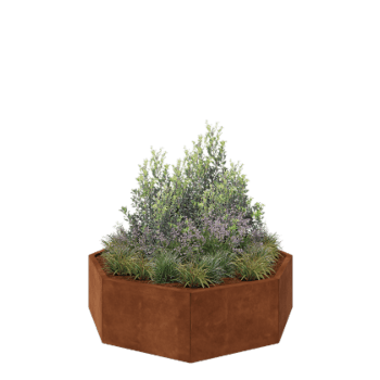 Cortenstaal plantenbak - Achthoek - 144,9 x 144,9 x 40 cm - Zonder bodemplaat