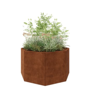 Cortenstaal plantenbak - Achthoek - 144,9 x 144,9 x 80 cm - Zonder bodemplaat
