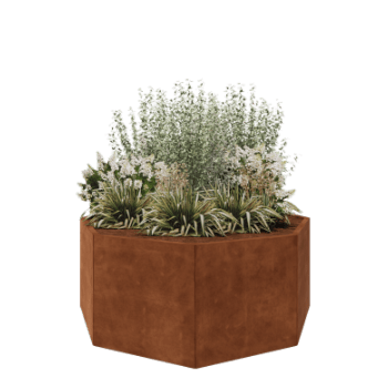 Cortenstaal plantenbak - Achthoek - 168,6 x 168,6 x 70 cm - Zonder bodemplaat