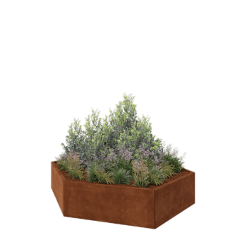 Cortenstaal plantenbak - Zeshoek - 199,3 x 173,2 x 40 cm - Zonder bodemplaat