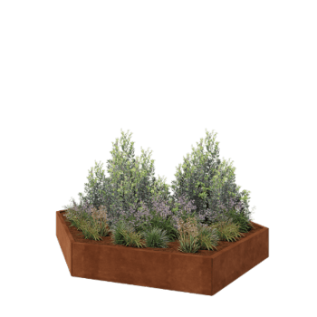 Cortenstaal plantenbak - Zeshoek - 239,3 x 207,8 x 30 cm - Zonder bodemplaat