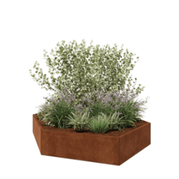 Cortenstaal plantenbak - Zeshoek - 239,3 x 207,8 x 40 cm - Zonder bodemplaat