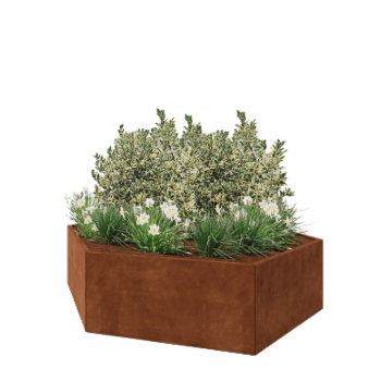Cortenstaal plantenbak - Zeshoek - 239,3 x 207,8 x 60 cm - Zonder bodemplaat