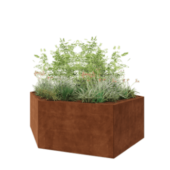 Cortenstaal plantenbak - Zeshoek - 239,3 x 207,8 x 80 cm - Zonder bodemplaat