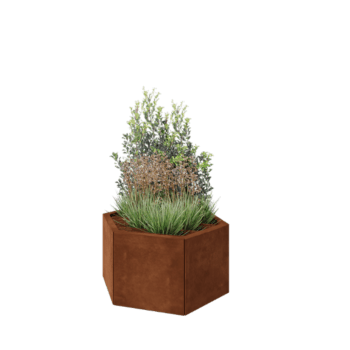 Cortenstaal plantenbak - Zeshoek - 79,3 x 69,3 x 40 cm - Zonder bodemplaat