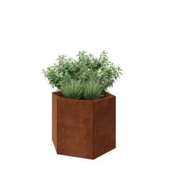 Cortenstaal plantenbak - Zeshoek - 79,3 x 69,3 x 60 cm - Zonder bodemplaat