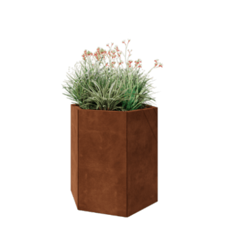 Cortenstaal plantenbak - Zeshoek - 79,3 x 69,3 x 80 cm - Zonder bodemplaat