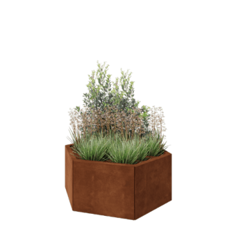 Cortenstaal plantenbak - Zeshoek - 99,3 x 86,6 x 40 cm - Zonder bodemplaat