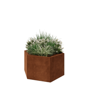 Cortenstaal plantenbak - Zeshoek - 99,3 x 86,6 x 50 cm - Zonder bodemplaat