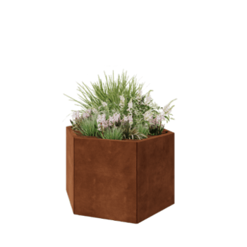 Cortenstaal plantenbak - Zeshoek - 99,3 x 86,6 x 60 cm - Zonder bodemplaat