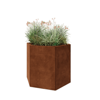 Cortenstaal plantenbak - Zeshoek - 99,3 x 86,6 x 80 cm - Zonder bodemplaat