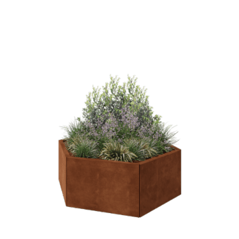 Cortenstaal plantenbak - Zeshoek - 119,3 x 103,9 x 40 cm - Zonder bodemplaat