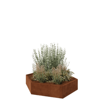 Cortenstaal plantenbak - Zeshoek - 159,3 x 138,6 x 30 cm - Zonder bodemplaat
