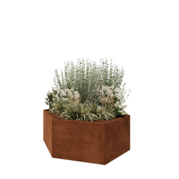 Cortenstaal plantenbak - Zeshoek - 159,3 x 138,6 x 60 cm - Zonder bodemplaat