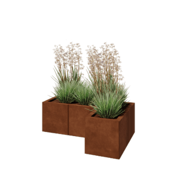 Cortenstaal plantenbak - L-vorm - 90 x 60 x 30 cm - Zonder bodemplaat