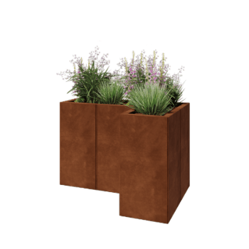 Cortenstaal plantenbak - L-vorm - 90 x 60 x 60 cm - Zonder bodemplaat