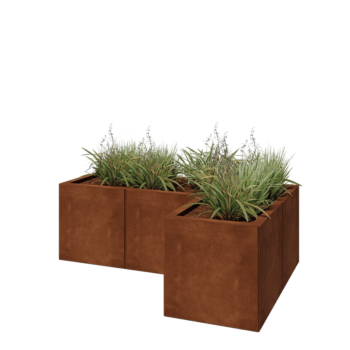 Cortenstaal plantenbak - L-vorm - 120 x 80 x 40 cm - Zonder bodemplaat