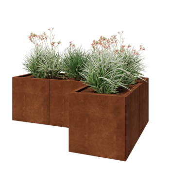Cortenstaal plantenbak - L-vorm - 150 x 100 x 50 cm - Zonder bodemplaat