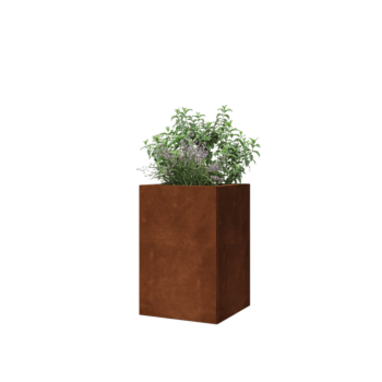 Cortenstaal plantenbak - Vierkant - 40 x 40 x 60 cm - Met bodemplaat