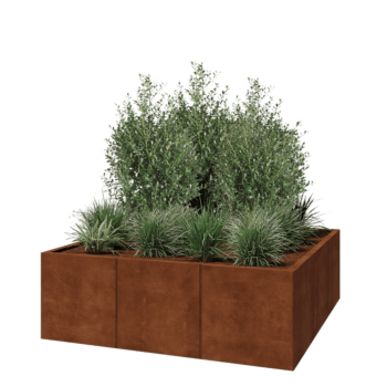 Cortenstaal plantenbak XXL - Vierkant - 150 x 150 x 50 cm - Zonder bodemplaat