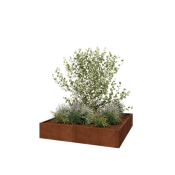 Cortenstaal plantenbak XXL - Vierkant - 160 x 160 x 30 cm - Zonder bodemplaat