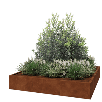 Cortenstaal plantenbak XXL - Vierkant - 180 x 180 x 30 cm - Zonder bodemplaat