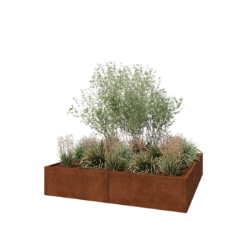 Cortenstaal plantenbak XXL - Vierkant - 200 x 200 x 40 cm - Zonder bodemplaat