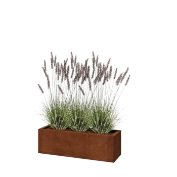 Cortenstaal plantenbak - Rechthoek - 100 x 30 x 30 cm - Met bodemplaat