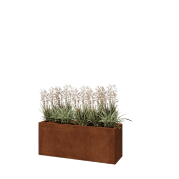 Cortenstaal plantenbak - Rechthoek - 100 x 30 x 40 cm - Met bodemplaat