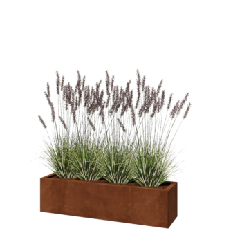 Cortenstaal plantenbak - Rechthoek - 120 x 30 x 30 cm - Met bodemplaat