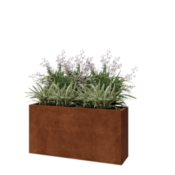 Cortenstaal plantenbak - Rechthoek - 120 x 30 x 60 cm - Met bodemplaat