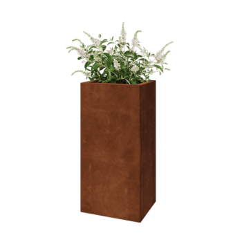 Cortenstaal plantenbak - Rechthoek - 40 x 30 x 80 cm - Met bodemplaat