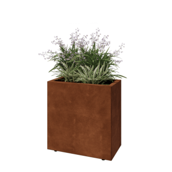 Cortenstaal plantenbak - Rechthoek - 60 x 30 x 60 cm - Met bodemplaat - Met poten