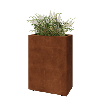 Cortenstaal plantenbak - Rechthoek - 60 x 30 x 80 cm - Met bodemplaat - Met poten