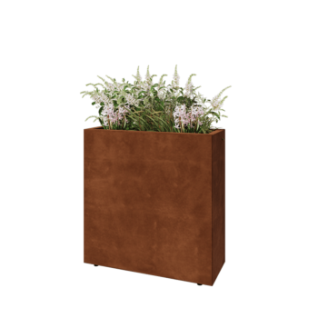 Cortenstaal plantenbak - Rechthoek - 80 x 30 x 80 cm - Met bodemplaat - Met poten