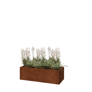Cortenstaal plantenbak - Rechthoek - 100 x 40 x 30 cm - Met bodemplaat