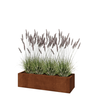 Cortenstaal plantenbak - Rechthoek - 120 x 40 x 30 cm - Met bodemplaat