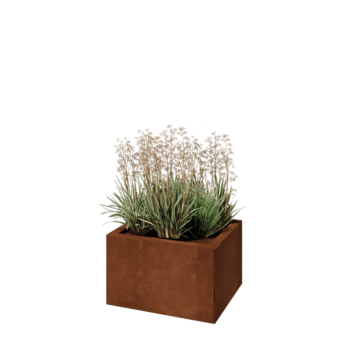 Cortenstaal plantenbak - Rechthoek - 50 x 40 x 30 cm - Met bodemplaat