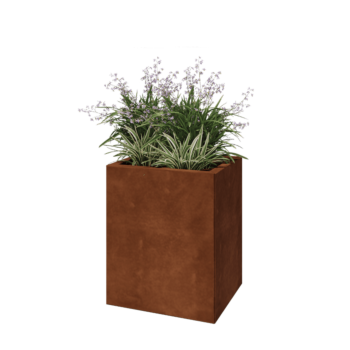Cortenstaal plantenbak - Rechthoek - 50 x 40 x 60 cm - Met bodemplaat