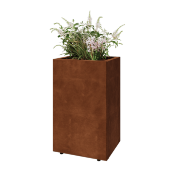 Cortenstaal plantenbak - Rechthoek - 50 x 40 x 80 cm - Met bodemplaat - Met poten