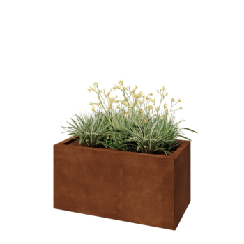 Cortenstaal plantenbak - Rechthoek - 80 x 40 x 40 cm - Met bodemplaat