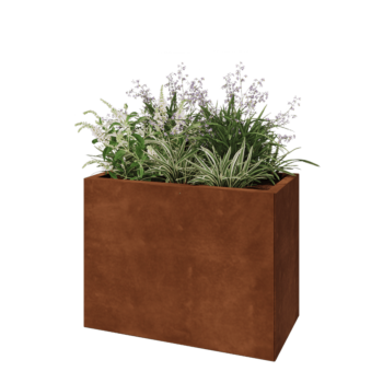 Cortenstaal plantenbak - Rechthoek - 80 x 40 x 60 cm - Met bodemplaat