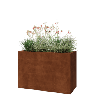 Cortenstaal plantenbak - Rechthoek - 120 x 50 x 80 cm - Met bodemplaat