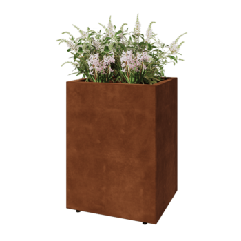 Cortenstaal plantenbak - Rechthoek - 60 x 50 x 80 cm - Met bodemplaat - Met poten
