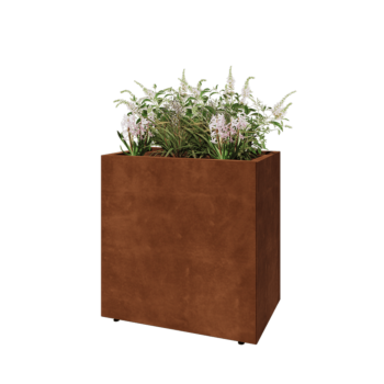 Cortenstaal plantenbak - Rechthoek - 80 x 50 x 80 cm - Met bodemplaat - Met poten