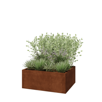 Cortenstaal plantenbak - Rechthoek - 100 x 80 x 40 cm - Met bodemplaat